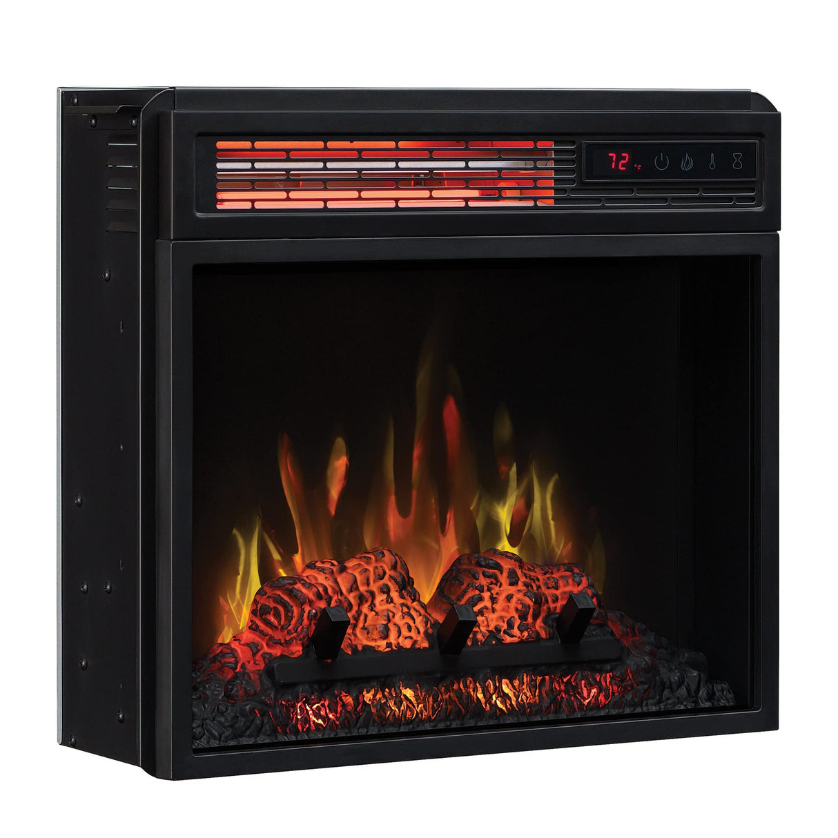 ClassicFlame 18" Infrared Quartz Electric Fireplace Insert with Safer Plug, Black ClassicFlame