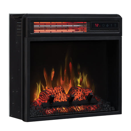 ClassicFlame 18" Infrared Quartz Electric Fireplace Insert with Safer Plug, Black ClassicFlame