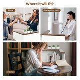 IFANNY Reception Desk, 48’’ Retail Counter w/Lockable Drawer & Storage Shelf, L-Shaped Reception Table, Wooden Computer Desk for Salon, Restaurant, Office (Rustic Brown & White) IFANNY