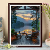 JXDXDJ Landscape Diamond Art Kits for Adults,Tree 5D Diamond Painting Kits Round Diamond Dots for Adults,DIY Full Drill Painting Kit Art and Crafts Gem Art for Adult Home Wall Decor 12 X 16 Inch JXDXDJ