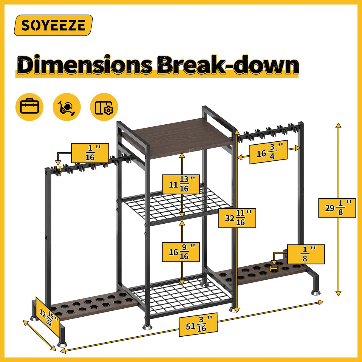 SOYEEZE Fishing Rod Holder for 28 Rods, Ground Stand Fishing Pole Holders for Garage, 3-Sided Vertical Fish Rod Rack for Tackle Box, Fishing Supplies,a Display Fish Gear Storage Gift for Man SOYEEZE