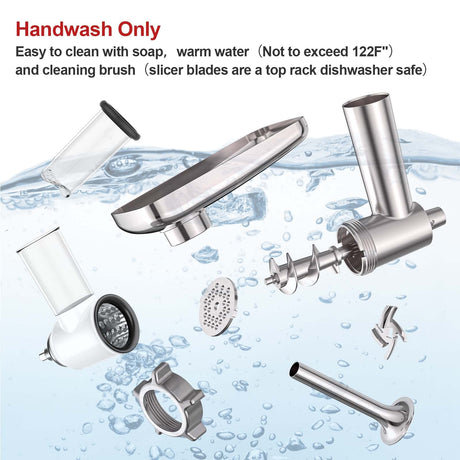 Meat Grinder & Slicer Shredder Attachments for KitchenAid Stand Mixer, Meat Grinder with Sausage Stuffer Tubesand and Slicer Shredder Set, 2 Pcs Attachment Set for KitchenAid Mixers By Cofun Cofun