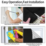 Blackout Blind Curtains, Portable 100% Blackout Shades, 78" x 59" Black Out Blinds for Window, TemporaryWindow Cover with Hook and Loop Tape for Travel Bedroom Nursery Cars RUGLAMZHIP