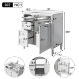 Virubi 30'' Bathroom Vanity with Single Sink Combo, Modern Bathroom Storage Cabinet with 2 Drawers, 1 Pull Down Drawer and 1 Door, Freestanding Bathroom Vanities, Soft Closing, Solid Wood Frame Virubi