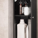 Haotian BZR34-SCH, Black Bathroom Tall Cabinet with 1 Drawer, 2 Doors and Adjustable Shelves, Bathroom Shelf, 7.87 x 7.87 x 70.87 Bathroom Tall Cabinet Cupboard Haotian