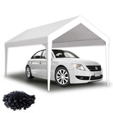 10x20ft Carport Replacement Canopy Cover, 72 Elastic Buckles, Ripstop Triple-Layer Pe Fabric, Heavy-Duty Waterproof & Uv Protected, All Weather Car Shelter Tarp, Only Cover, Frame Not Include (White) Megalithix