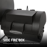 Char-Griller® Competition Pro® Barrel Grill and Offset Smoker, Includes Side Fire Box for Texas-Style Offset Smoking, Metal Cooking Grates, 1,010 Cooking Square Inches in Black, Model 2823 in Black Char-Griller