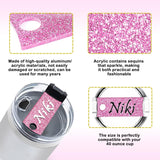 24 Pcs Sublimation Name Plate Blanks for Stanley 40oz Tumbler, Sublimation Blanks 3.2"x1.3" Personalized Name Tag for Customized Stanley Cup 12pcs Aluminum 12pcs Flashy Acrylic QINLECTRI