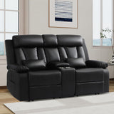 Consofa Power Reclining Loveseat with Console, Power Loveseat Recliner Sofa with Lumbar Pillow, USB,Type-c Ports, Wall Hugger Recliner Sofa with Cup Holders for Living Room(Black, Loveseat) Consofa