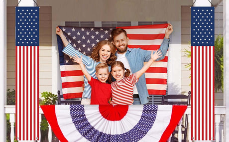 4th of July Independence Day Decorations Memorial Day Decor Indoor and Outdoor Hanging American Flag Banners (2 Pcs) YOYNIIRE