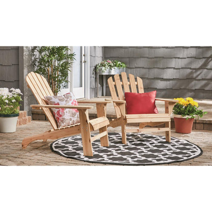 CASTLECREEK Oversized Adirondack Lounge Chair, Unfinished Natural Wood Outdoor Patio Wooden Lounger Chairs Accent Furniture