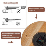 ACOZUHSE Silent Non-Ticking Wall Clocks, Brown Wood Barn Board Pine Plank Rustic Wall Clocks, Battery Operated 12 Inch Round Wall Clock for Home Decor Living Room Kitchen Office ACOZUHSE