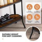 Tangkula Industrial Console Table, 38.5 Inch Long Narrow Sofa Table with Open Storage Shelves, Sturdy Steel Frame, 3-Tier Farmhouse Entryway Table for Hallway, Living Room (Rustic Brown) Tangkula