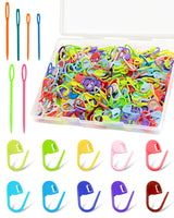 300pcs FIVEIZERO Stitch Markers with 6 pieces of large blunt sewing needles,colorful knitting markers,plastic crochet hook clip,bulk Crochet hook markers for knitting stitch locking clip crochet hooks FIVEIZERO