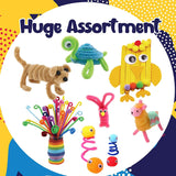 FUNZBO Arts and Crafts Supplies for Kids - Crafts for Girls with Pipe Cleaners, Construction Paper, Pom poms & Googly Eyes, Crafts for Kids Ages 4-8, School Craft Projects, Easter Gifts for Girls FUNZBO