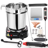 Hehinton Double Boiler Wax Melter Pot, Professional Water Heating Warming Pots for Candle Making, Candle Making Kit for Beginners, DIY Kit with Electronic Scale, Heat Gun, Thermometer, Candle Trimmer Hehinton