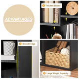 VECELO 4-Tier Slim Bookcase, Modern Storage Cabinet, Slim Bookshelf, Fits Tallest Hardcover, 5 Cubes, Vertical or Horizontal, Easy Assembly, Black VECELO