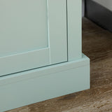 HOMCOM 71" Freestanding Pantry, Kitchen Buffet with Hutch, Modern Storage Cabinet, Microwave Cabinet with Drawers, Glass Doors, and Adjustable Shelves, Light Blue HOMCOM