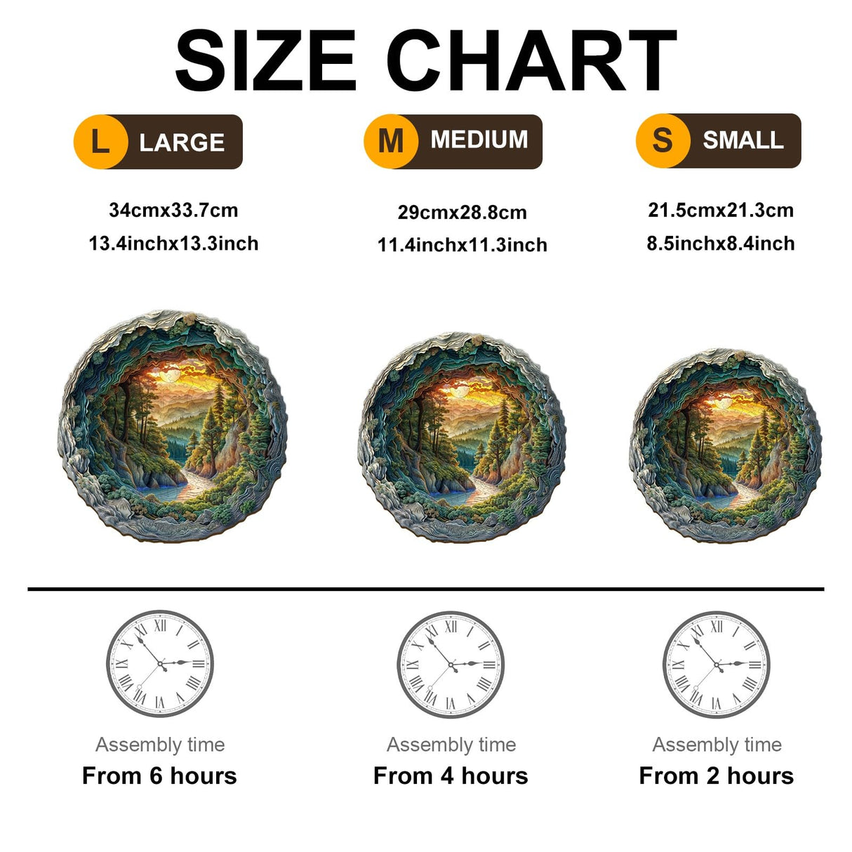Jollitot Wooden Puzzles, 3D Cave Forest Puzzle 200 Pieces, Unique Animal Shaped Wood Challenging Jigsaw Puzzles Gifts for Adults, 11.4x11.3in Jollitot