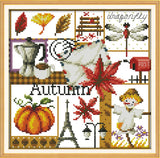 Awesocrafts 4 Pack Cross Stitch Kits, Four Seasons Easy Patterns Cross Stitching Embroidery Kit Supplies, Stamped or Counted (Four Seasons, Counted) Awesocrafts
