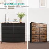 VASICAR Dresser for Bedroom with 12 Drawers, Tall Fabric Drawer Dresser, Compact Chest of Drawers for Closet, Nursery, Bedside, Living Room, Laundry, Entryway, Hallway VASICAR