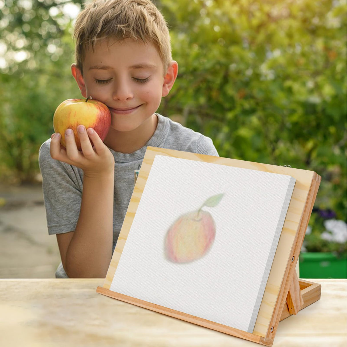 Easel for Painting - Tabletop Easel Stand, Adjustable Angle Art Wooden Easels for Painting, Canvases, Books, Artwork Displays Etc，13 4/5 Inches by 11 2/5 Inches DRAWLEX