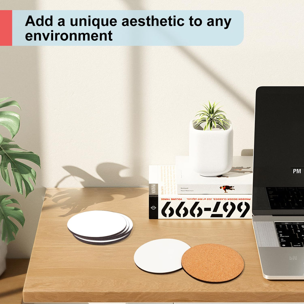 30 Pcs 4 Inch Round MDF Sublimation Coasters, Blanks MDF Sublimation Coasters, and Water-Resistant MDF Material with Non-Slip Cork Backing, Hardboard Cork Coasters by KUKLIPJIM KUKLIPJIM