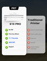 PRT Portable Printer Wireless for Travel, Bluetooth Thermal Printer Support 8.5" X 11" US Letter A4 A5, Compatible with iPhone, Android & Laptop, Inkless Printer for Office, Home, School, White PRT