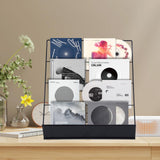 Book Signing Rack, Book Display Rack, Tabletop Magazine Display Racks, 4 Tiered Tabletop Cd Display, Comic Book Magazine Rack for Library Classroom Picture Literature Brochure 16.14" x 17.95" x 17.24" AshKiz