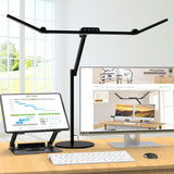 Micomlan Architect Desk Lamp with Atmosphere Lighting, Adjustable Led Desk Light for Home Office with Base, 24W Bright Auto Dimming Table Light with Rotatable Swing Arm for Workbench Computer Micomlan