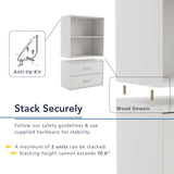 Homes: Inside + Out Apexa 2-Tier Cube Storage Organizer Shelves, Stackable Wood Bookcase Fits Cubby Bins for Organization, Dorm Teen Room Decor & Home Office, Black HOMES: INSIDE + OUT