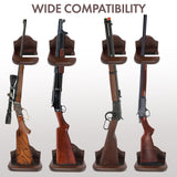 TESLYAR Gun Rack Holder Wall Mount Hold Up Displays Vertical Gun Rack and Shotgun Hooks Store Rifle Shotgun Bow Real Hardwood Hanger Brown TESLYAR