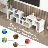 KOTEK TV Stand for 50 55 60 65 Inch TV, 3 Pieces Free Combination Bookshelf Organizer, TV Console Table with Open Storage Shelves, Modern Entertainment Center for Living Room, Bedroom KOTEK