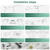 Extra Long Curtain Rods 120 to 170 Inch(10-14ft),1Inch Black Adjustable Extra Long Curtain Rod,Heavy Duty Decorative Window Curtains Rods for Bedroom,Long Curtain Rods 120-170 hei! dear