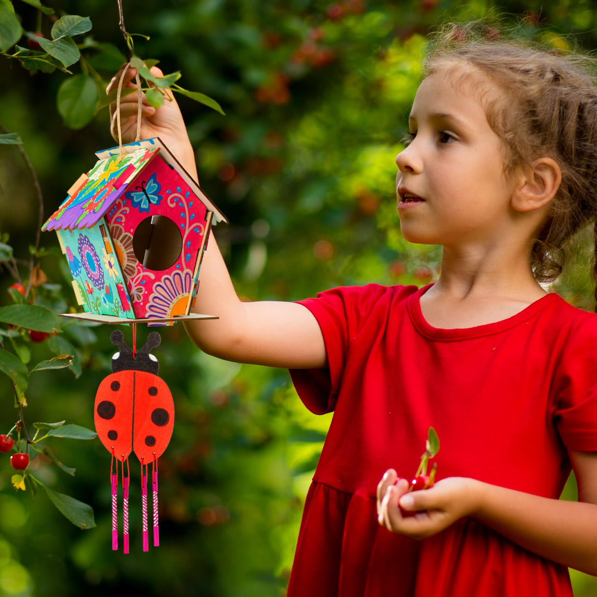 DoodleDoo 8 Pack Bird House & Wind Chime Kits, Buildable Birdhouse DIY Crafts for Kids Ages 4-8 8-12, for Children Boy Girl to Build, 3+ Summer Arts and Craft DoodleDoo