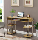 Convenience Concepts Designs2Go No Tools Student Contemporary Office Desk and Vanity with Shelves, 47.25" L x 15.75" W x 30" H, English Oak Convenience Concepts