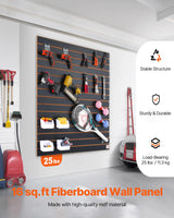 VEVOR Slatwall Panel, 16 sq.ft, Versatile Durable Slat Wall Panel with MDF Material & 3 in Groove, Aesthetic Easy to Clean Slat Wall Panel with Melamine Surface, Fit for Bicycles, Hammers, etc. VEVOR