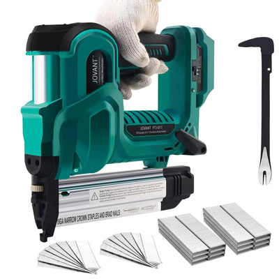 2 in 1 Brad Nailer Cordless for JOVANT 20V Battery, 18 Gauge Brad Nailer, Battery Nail Gun with Staple Remover, 2240pcs Nails/Staples for Upholstery,Carpentry and Woodworking (Tools Only)