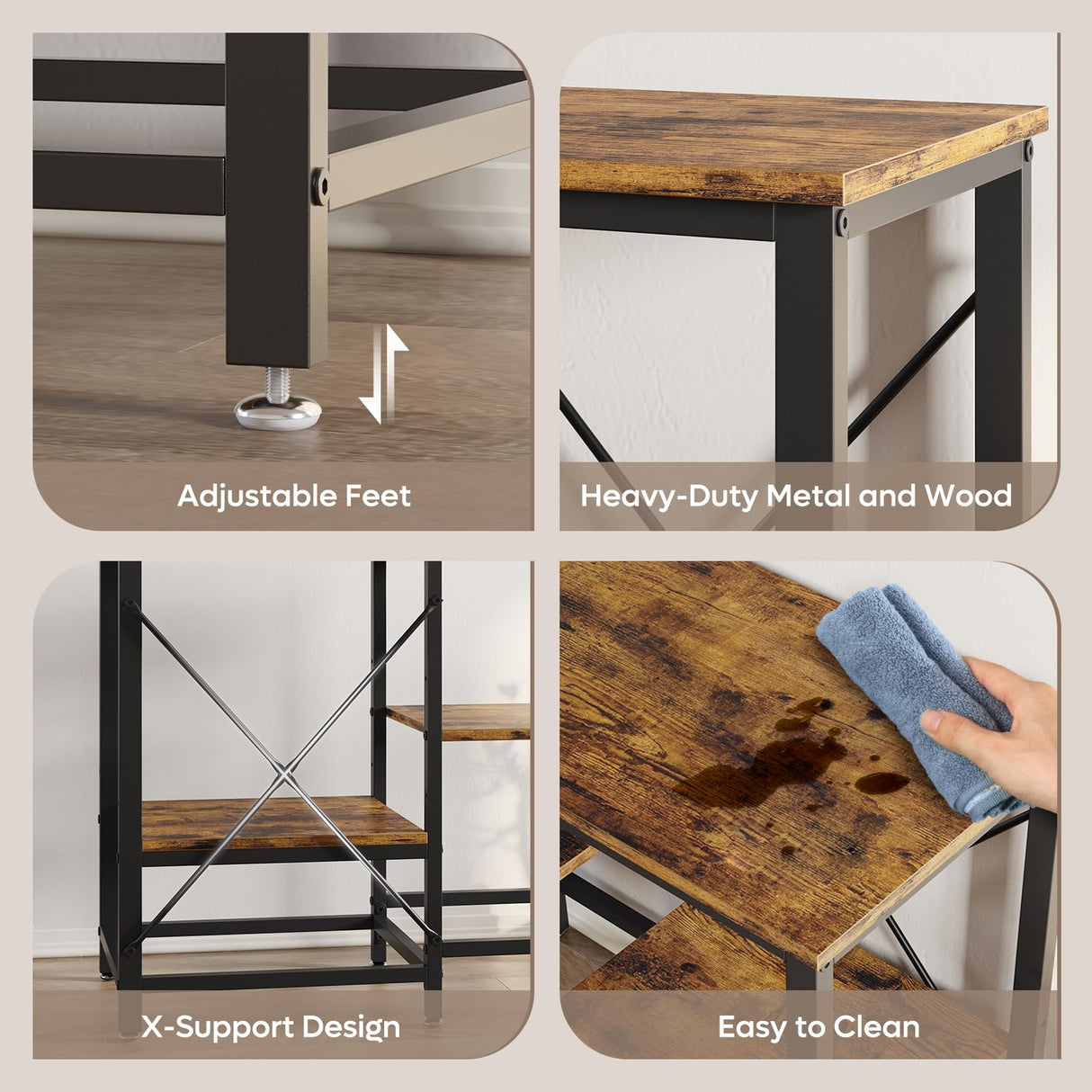 Bestier 20-29-37 Gallon Fish Tank Stand with Power Outlet, 30x13 Metal Aquarium Stand, 6-Leg Reptile Tank Stand with 3-Tier Adjustable Storage Shelves, 400LBS Capacity Bestier