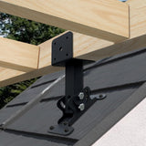Wpbhk 1Pcs Roof Riser Brackets Kit Pergola Roof Riser Beam Bracket Pergola Support Brackets, Heavy Duty Roof Mount Brackets 3-1/2" Saddle Black for Pergola Wpbhk