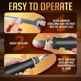 Cordless Rechargeable Electric Knife Easy Slice and Assemble with Storage Case, Wireless Serrated Edge Blades Slicer Set with Ergonomic Handle and Safety Lock for Turkey, Meat, Sourdough, Ribs, Fillet and Foam Royalsellpro