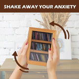 Brown Anxiety Bookshelf,Super Mini Bookshelf,Set:1 Wooden Book Display Case + 60 PCS Mini Books,Shake Away Your Anxiety,Home Study Room Office Bedroom Library Decor,Perfect for Book Lovers WodGod