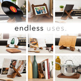 Willow & Croft Cook Book Stand. Rustic Farmhouse Plate Display Stand, Photo Picture Frame Display Stand, Cookbook Holder, Recipe Book Holder. Distressed Cookbook Stand for Kitchen Counter. Home Decor. Willow & Croft