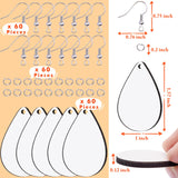 Duufin 120 Pcs Sublimation Earring Blanks with Earring Hooks and Jump Rings Sublimation Blanks Products Unfinished MDF Teardrop Earrings Blanks for Sublimation Women Halloween Christmas DIY Duufin