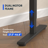 FLEXISPOT 71 x 32 Inch Dual Motor Standing Desk, Computer Desk with Memory Controller, Home Office Desk with Splice Board (Black Frame + 71" Black Desktop, 2 Packages) FLEXISPOT