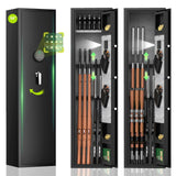 Yiosotne 3-5 Digital Large Rifle Safe for Home Rifle and Pistols,Long Gun Safe for Rifle and Shotguns,Quick Access Gun Cabinets with 3 Pistol Poushes,Gun Safes with LED &Dual Alarm Yiosotne