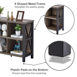 FATORRI Rustic 8-Cube Storage Organizer Bookshelf - Industrial Walnut Brown Bookcase for Living Room FATORRI