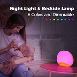 REACHER Wood Grain Sunrise Alarm Clock and Sound Machine Nightlight, Digital Dimmable Clock for Bedroom, 26 Sleep Sounds, White Noise Machine for Baby, Adults, Wake Up Light Alarm Clock for Kids REACHER
