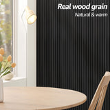 Art3d WPC Slat Wall Panels, 8-Pack 108 x 6 Inch 3D Wall Accents for Interior Wall Decor, Living Room, Bedroom, Black Art3d