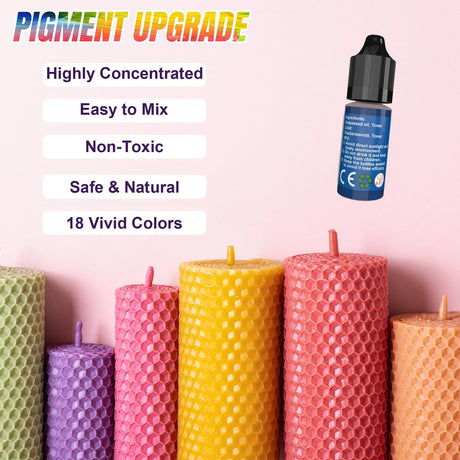 Candle dye - 18 Colors Liquid Oil-Based dye for Candle Wax, Vivid Candle Color for DIY Candle Making, Highly Concentrate Natural Candle Color FansArriche
